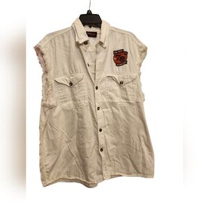 HARLEY DAVIDSON White Sleeveless Men's Shirt Daytona Bike 70th Anniversary